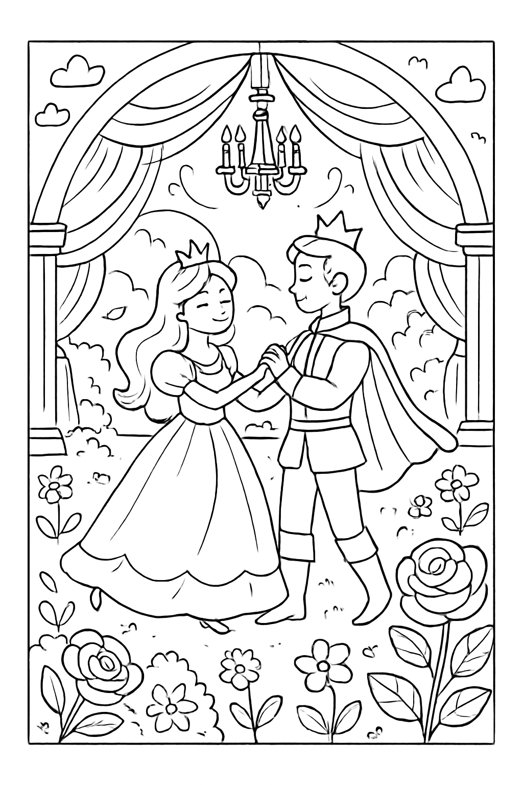 A Bela e a Fera para colorir 12