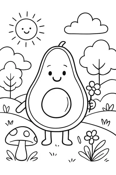 Abacate para colorir 10