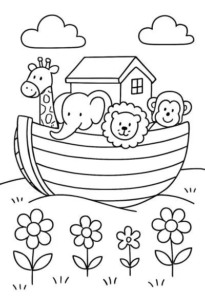 Arca de Noé para colorir 01
