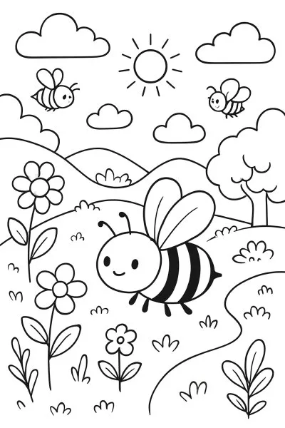 Abelhas para colorir 10