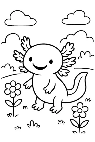 Axolotes para colorir 01