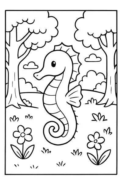 Cavalo-Marinho para colorir 13