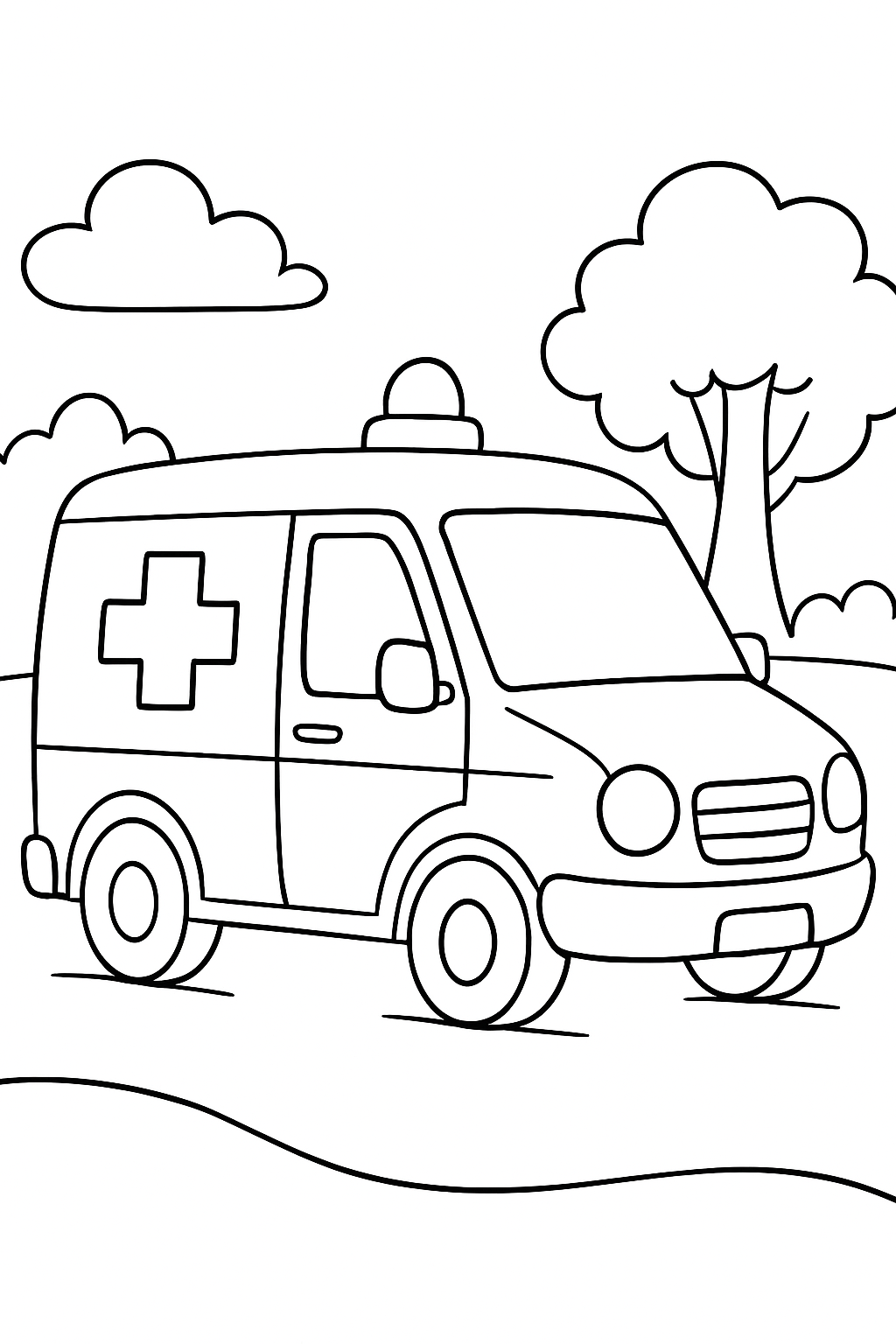Ambulância para colorir 04