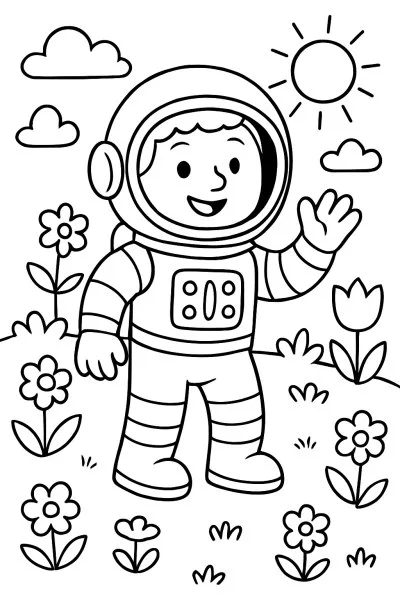 Astronautas para colorir 12