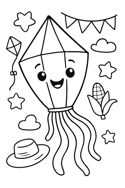 Balão Junino para colorir 07
