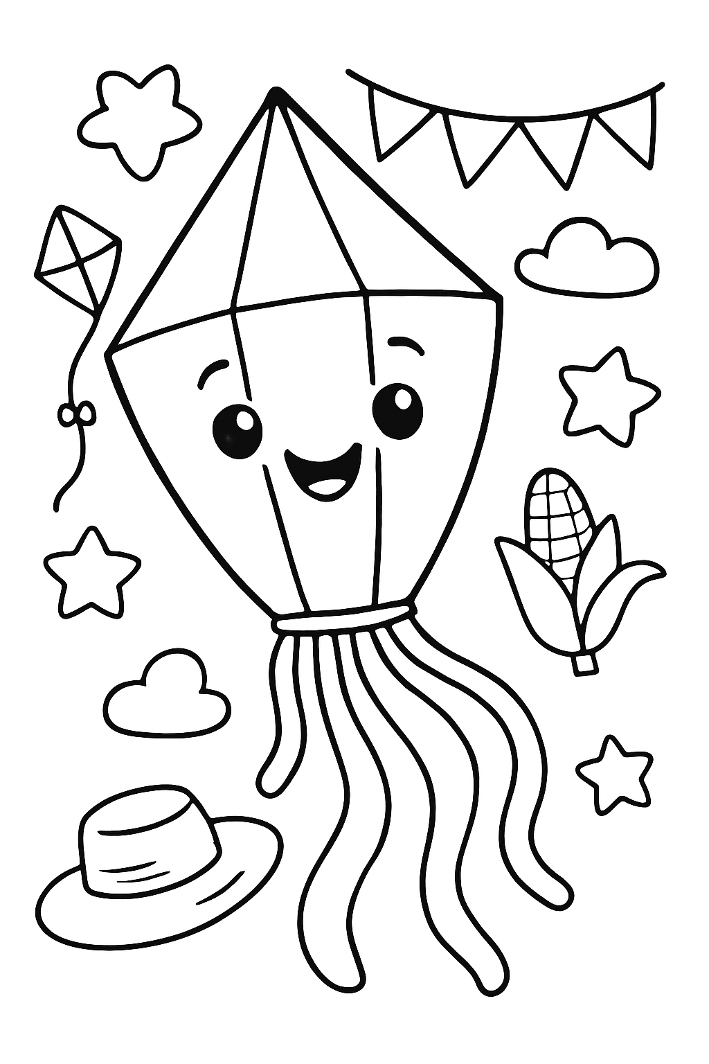 Balão Junino para colorir 07