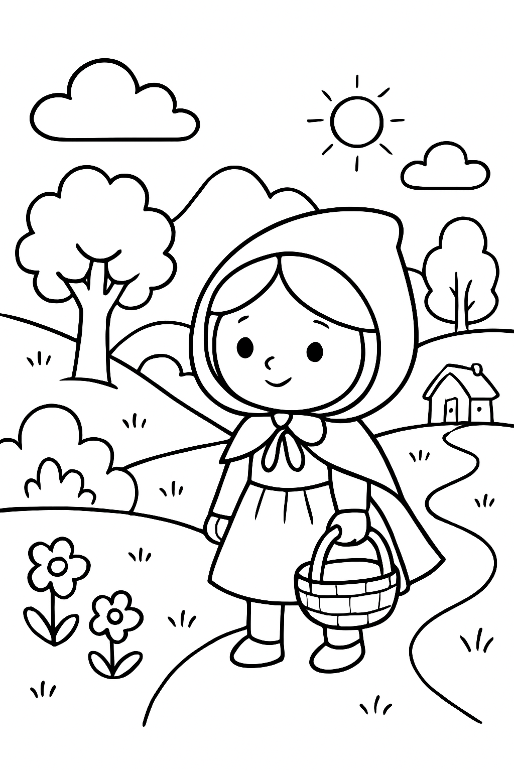 Chapeuzinho Vermelho para colorir 10