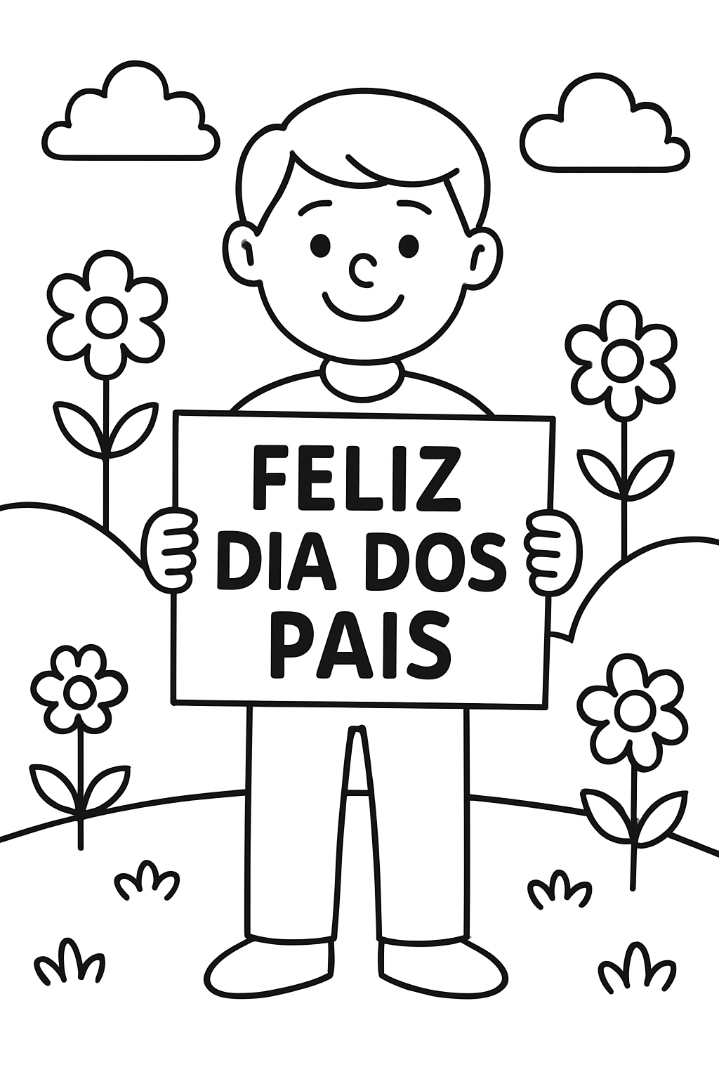 Cartão Dia dos Pais para colorir 01