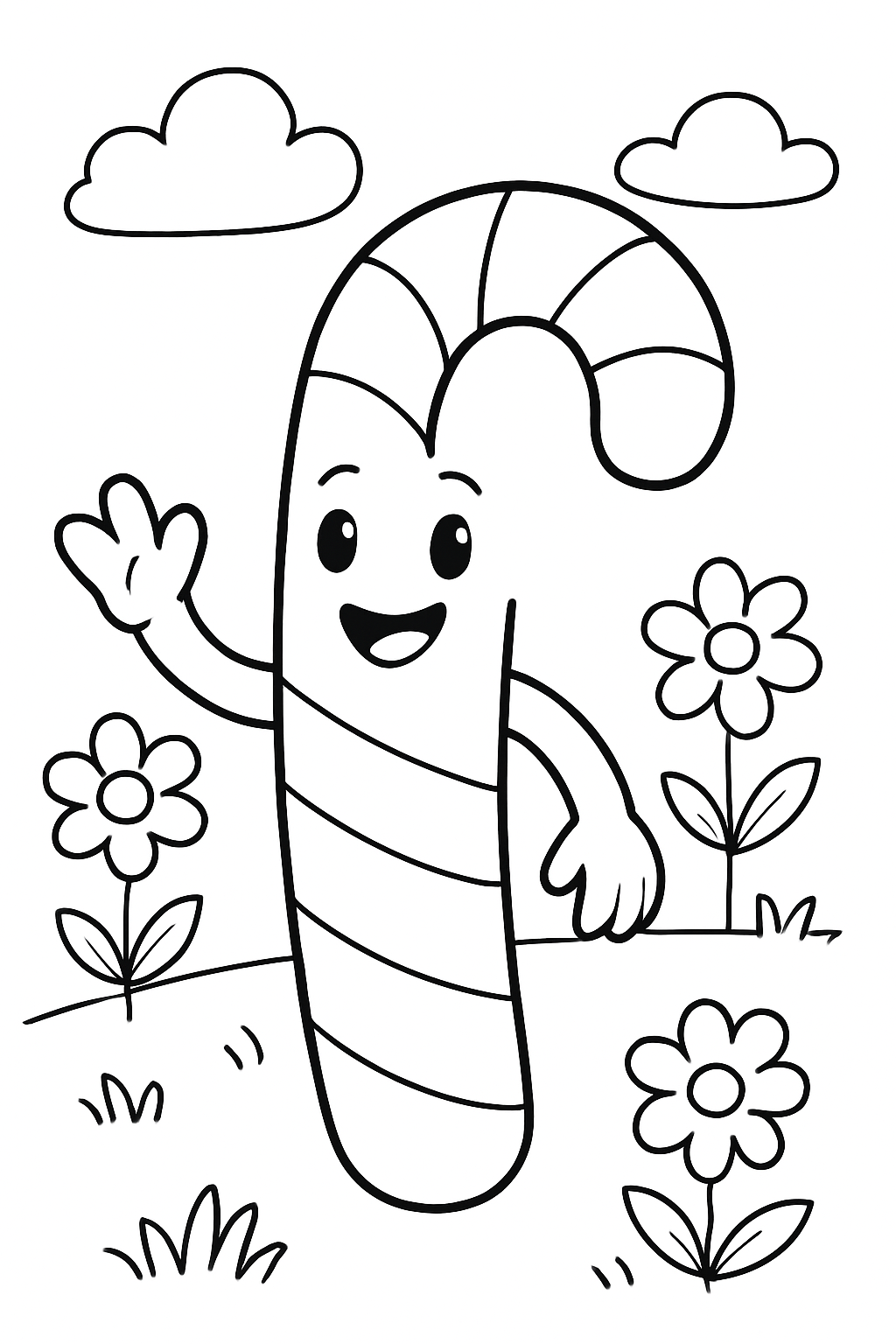 Bengala de Natal para colorir 01