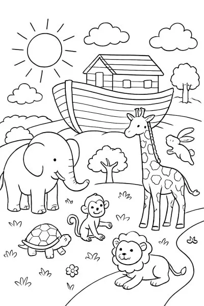 Arca de Noé para colorir 03