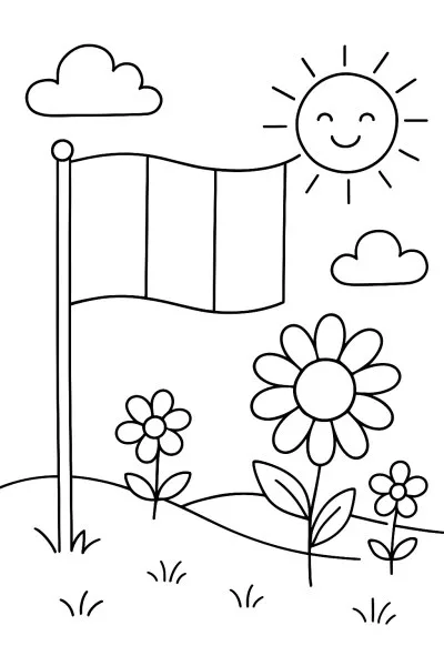 Bandeira da França para colorir 01