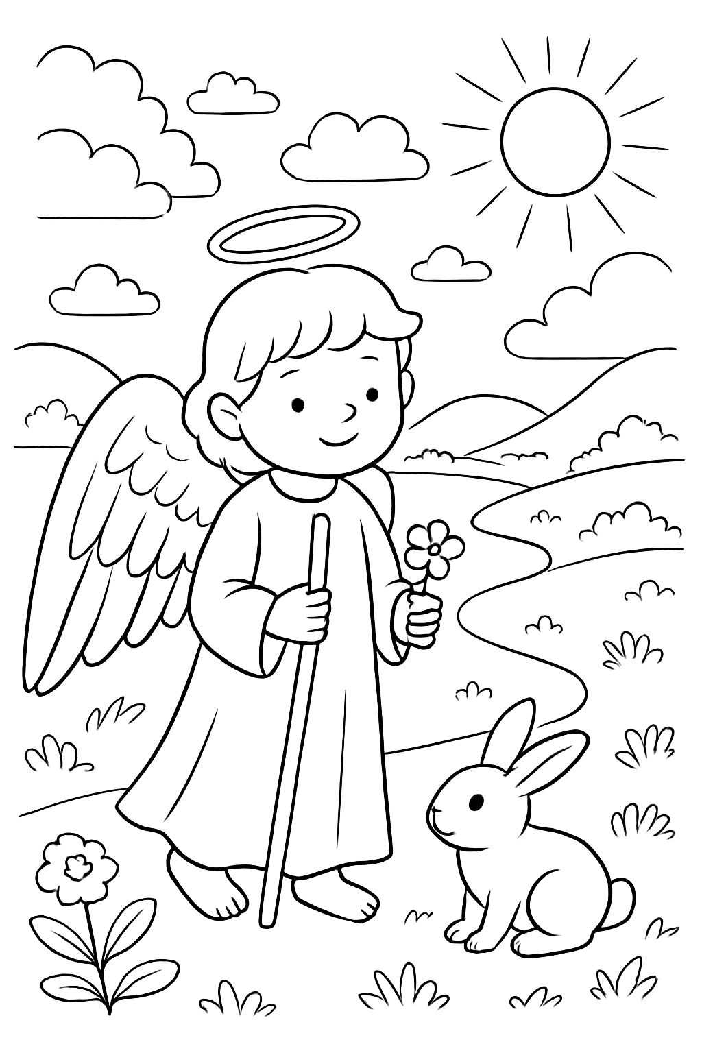 Anjos para colorir 06
