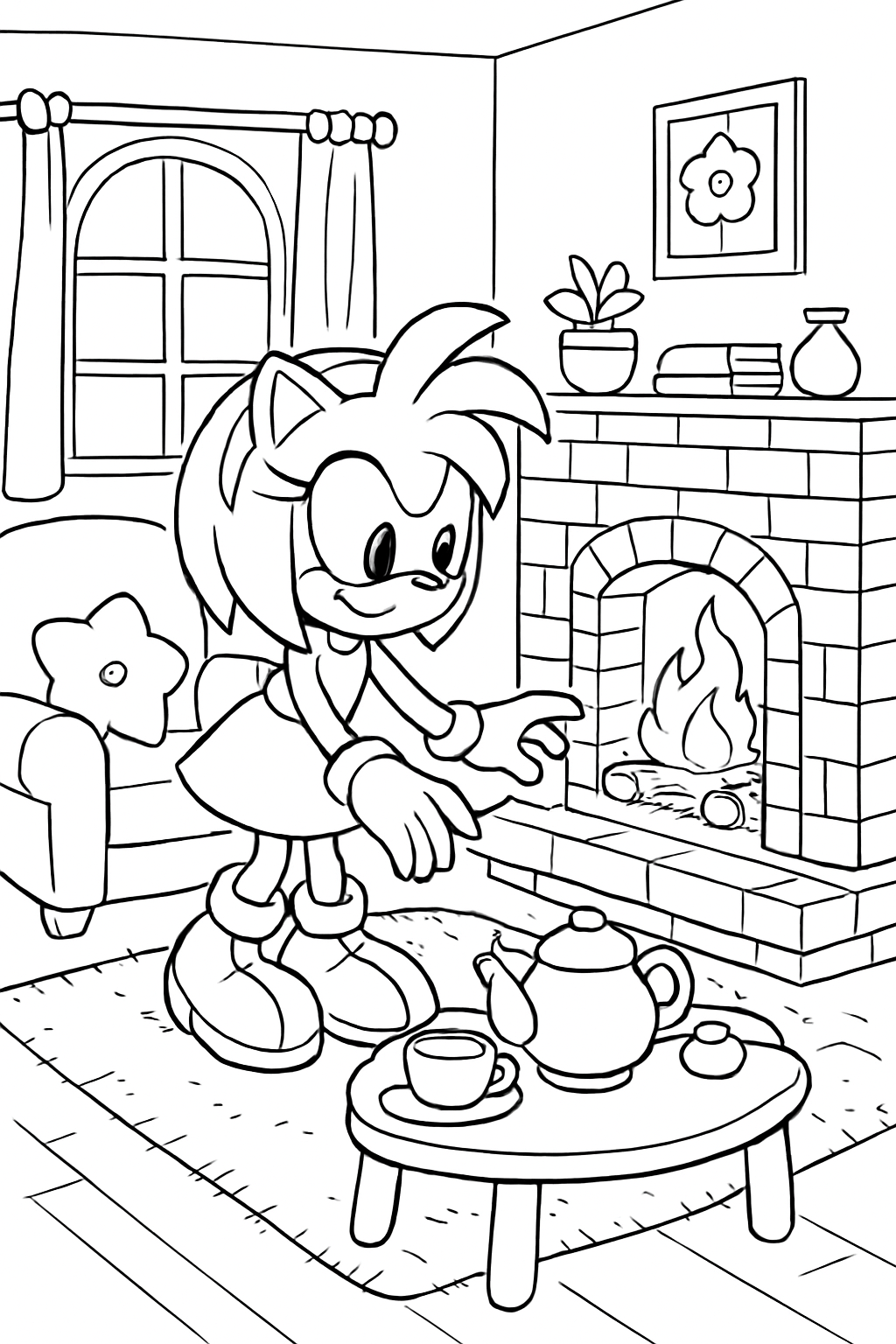 Amy Rose para colorir 15