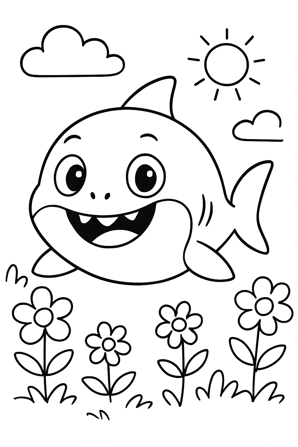 Baby Shark para colorir 01