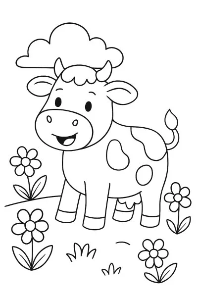 Boi para colorir 01