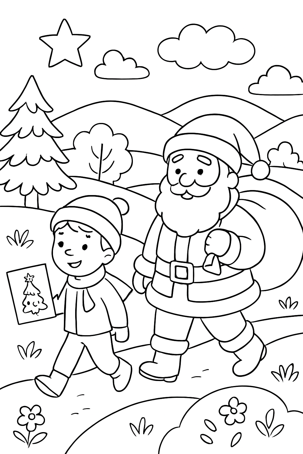 Cartão de Natal para colorir 06