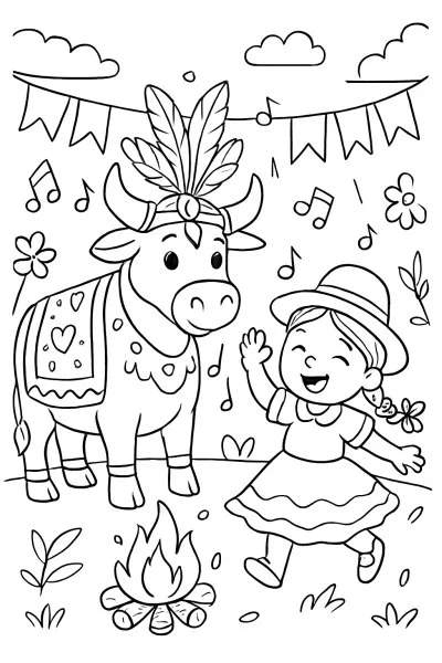 Bumba Meu Boi para colorir 09