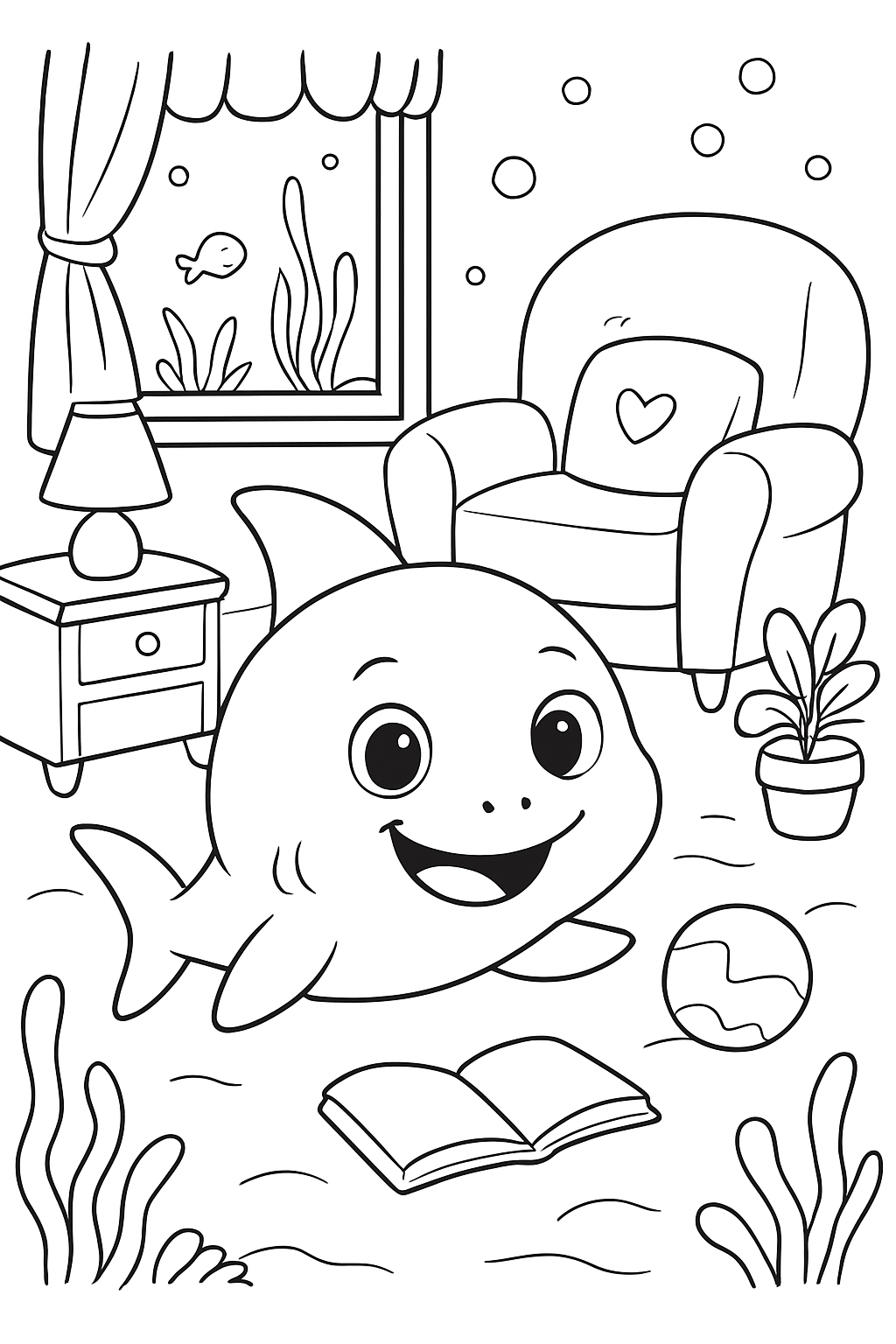 Baby Shark para colorir 15