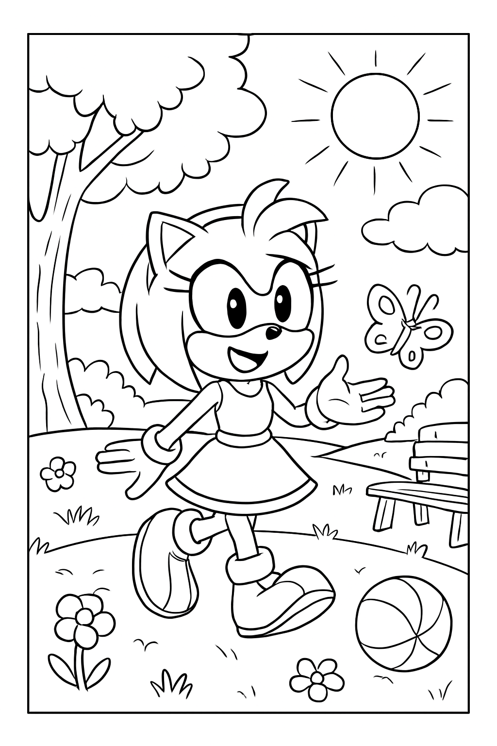 Amy Rose para colorir 14