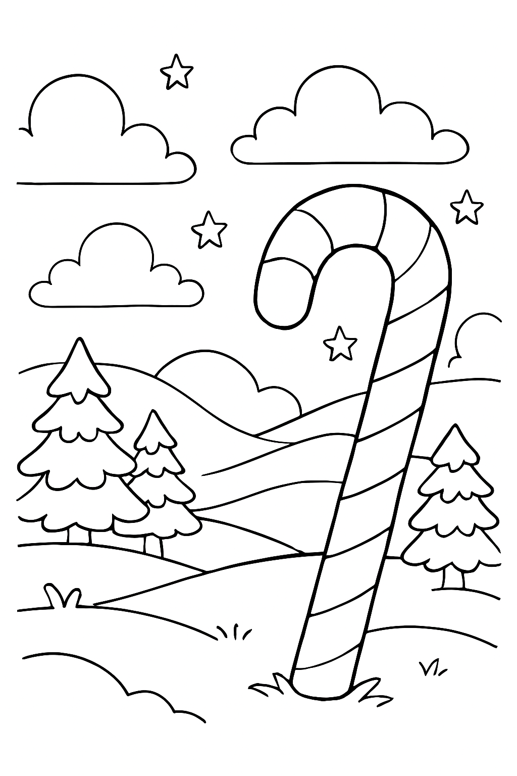 Bengala de Natal para colorir 10
