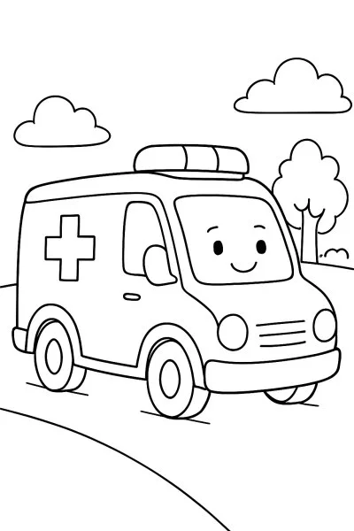Ambulância para colorir 05