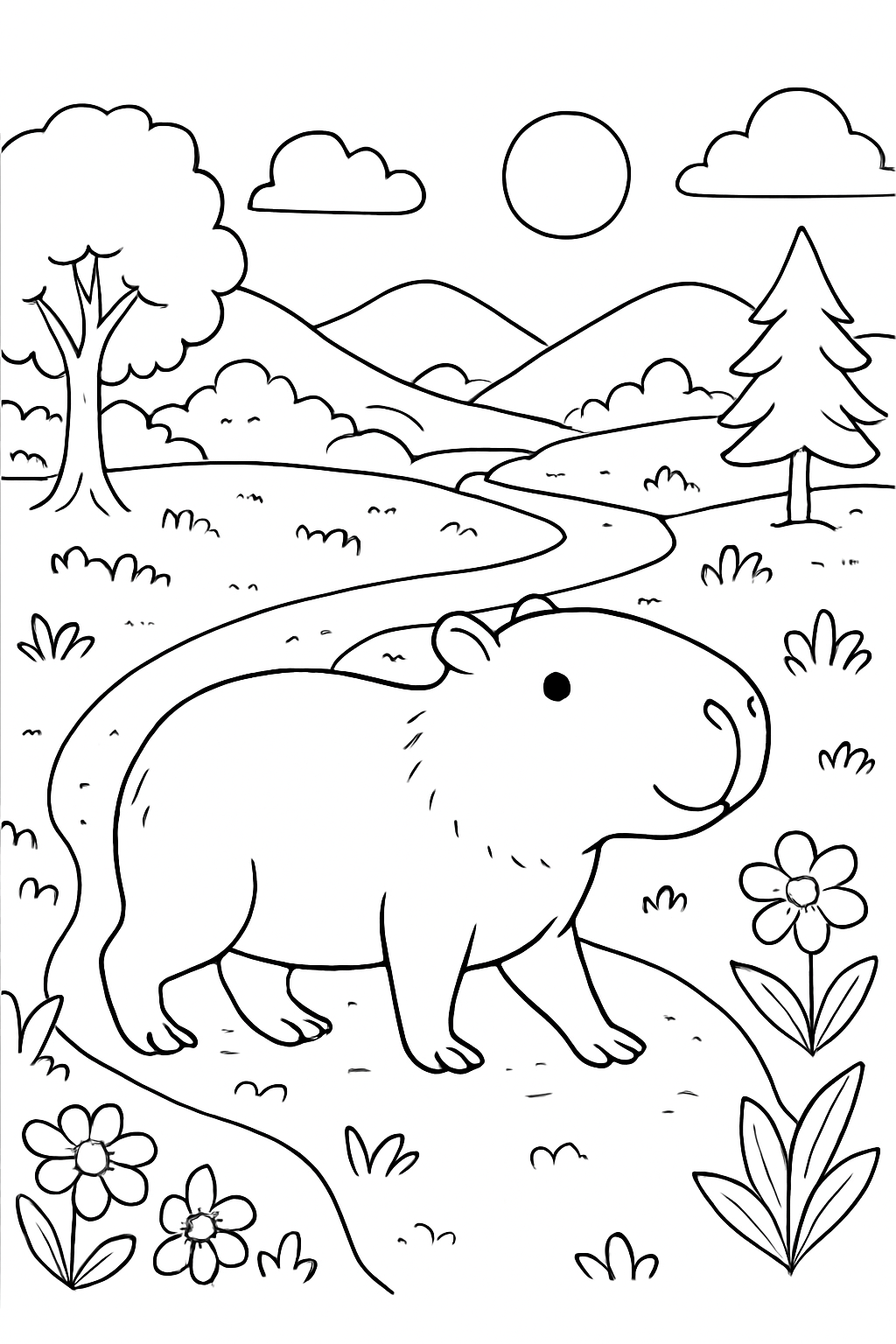 Capivara para colorir 06