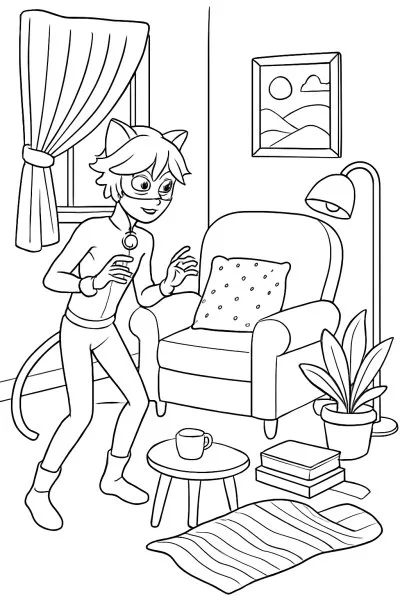 Cat Noir para colorir 15
