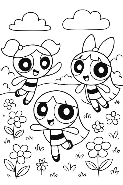 As Meninas Superpoderosas para colorir 12