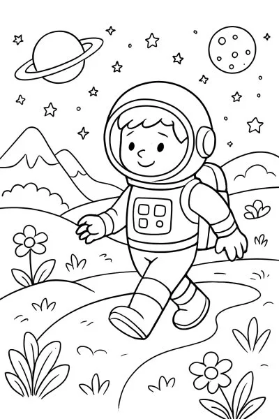 Astronautas para colorir 06
