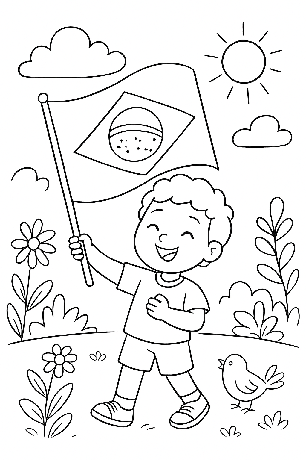 Bandeira do Brasil para colorir 09