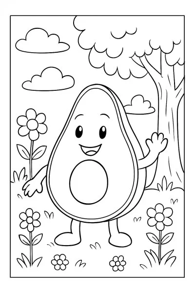 Abacate para colorir 12