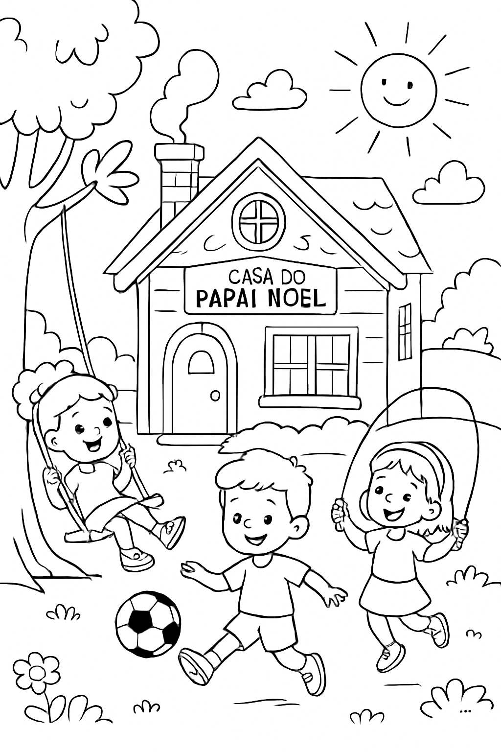 Casa do Papai Noel para colorir 03