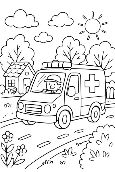 Ambulância para colorir 11
