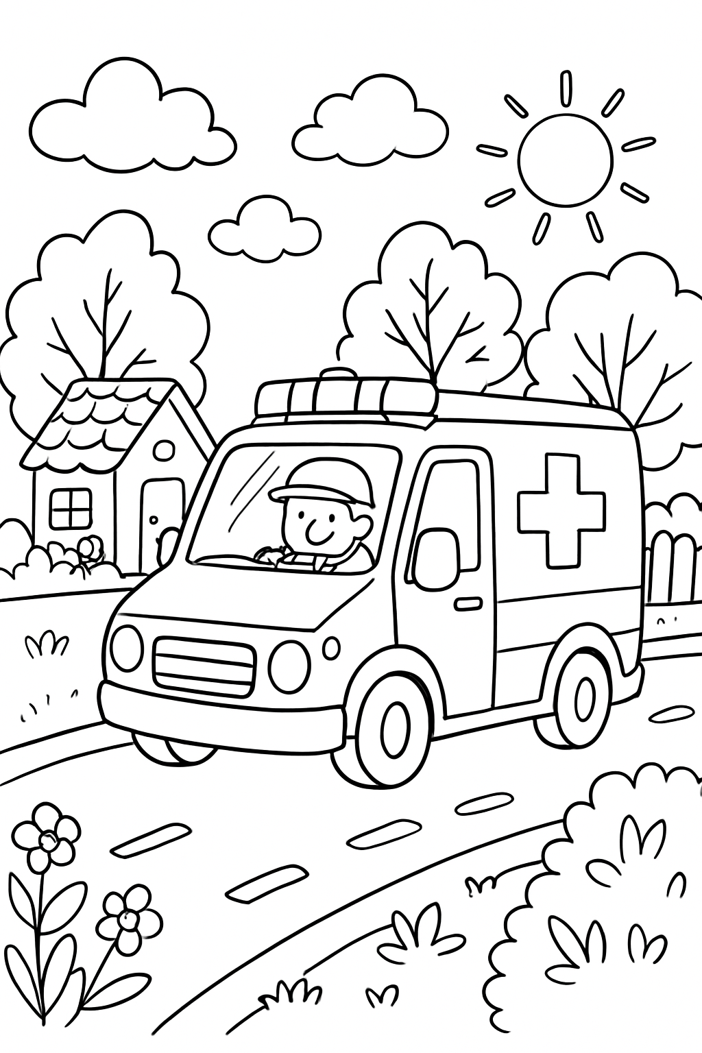 Ambulância para colorir 11