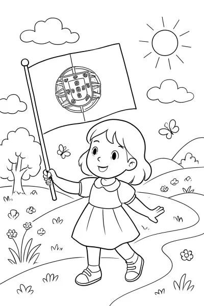 Bandeira de Portugal para colorir 06