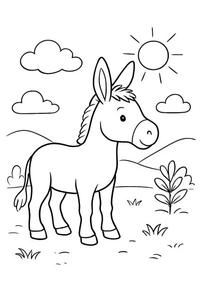 Burro para colorir 08