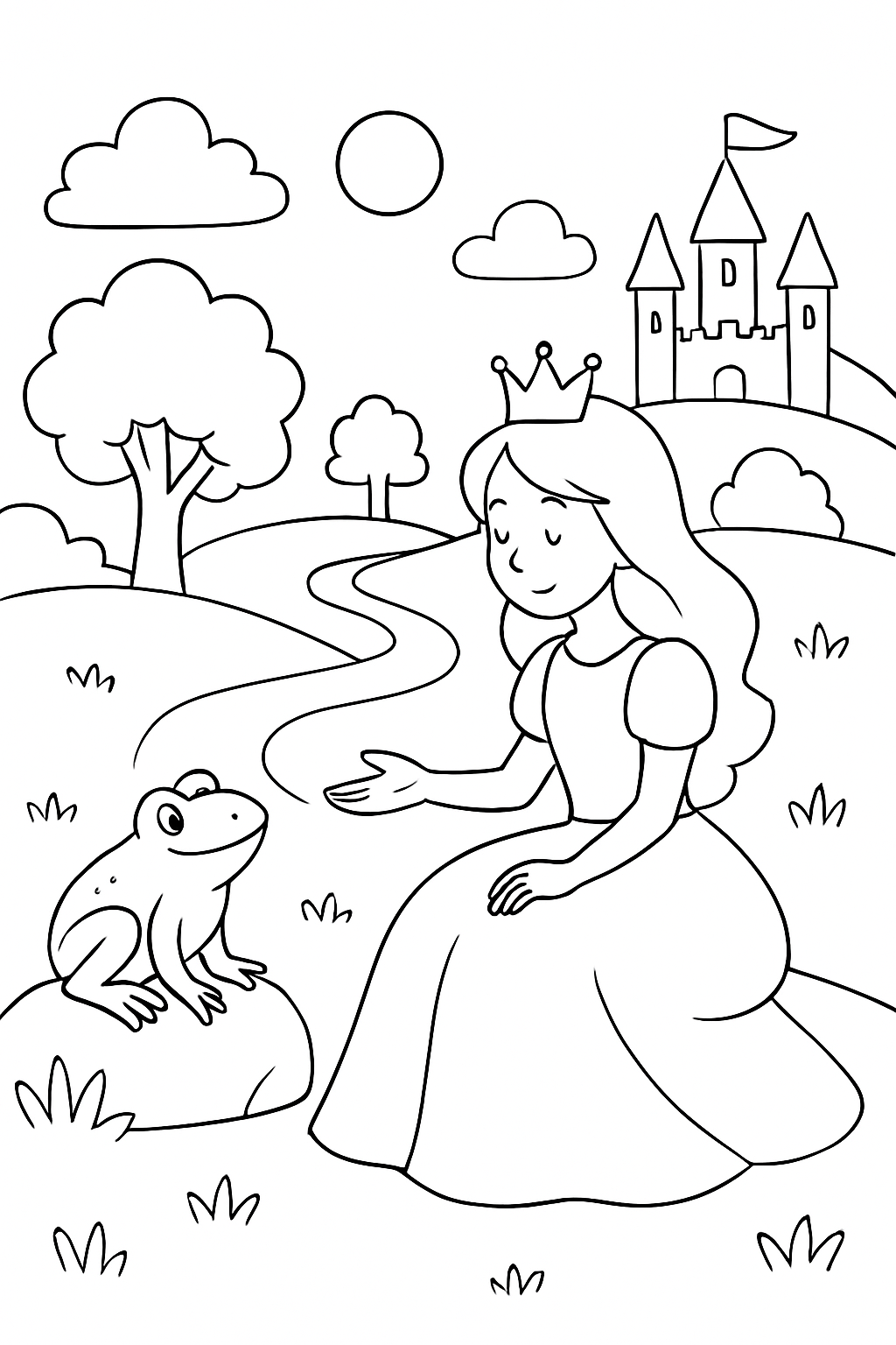 A Princesa e o Sapo para colorir 10