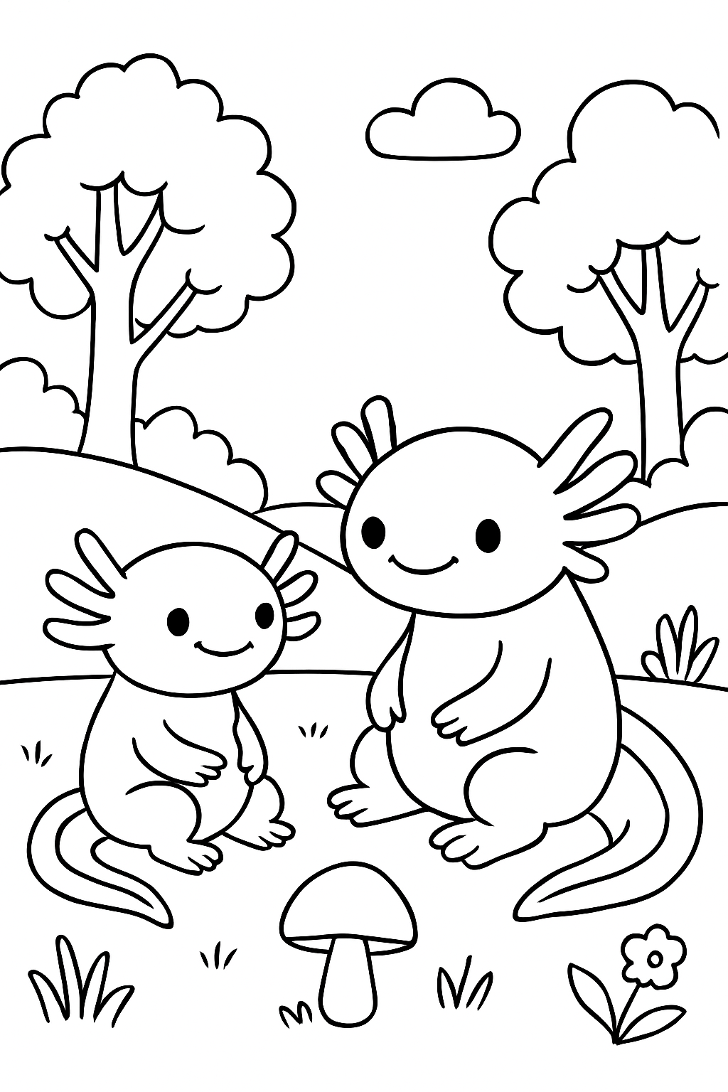 Axolotes para colorir 05