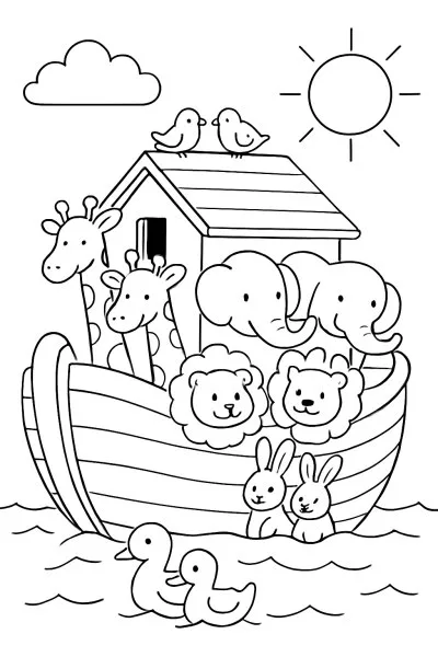 Arca de Noé para colorir 11