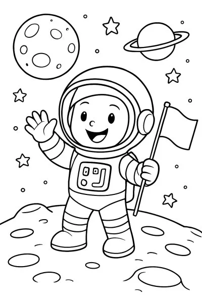 Astronauta para colorir 09