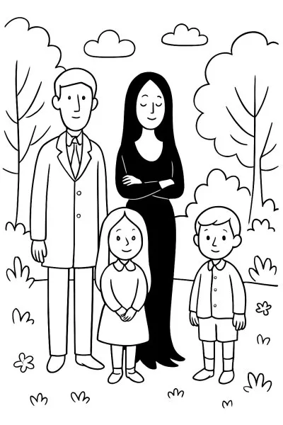 A Família Addams para colorir 02