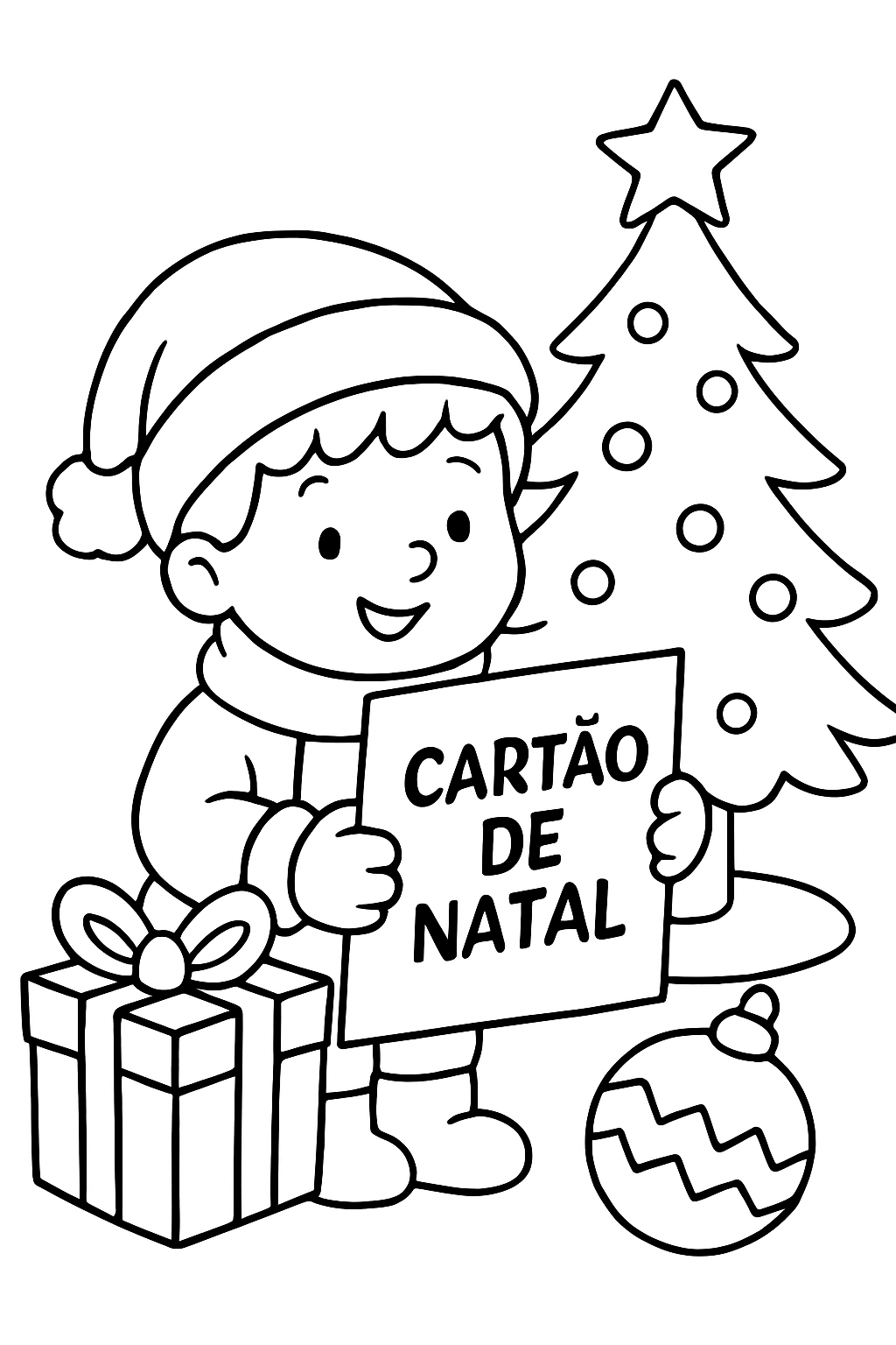 Cartão de Natal para colorir 07