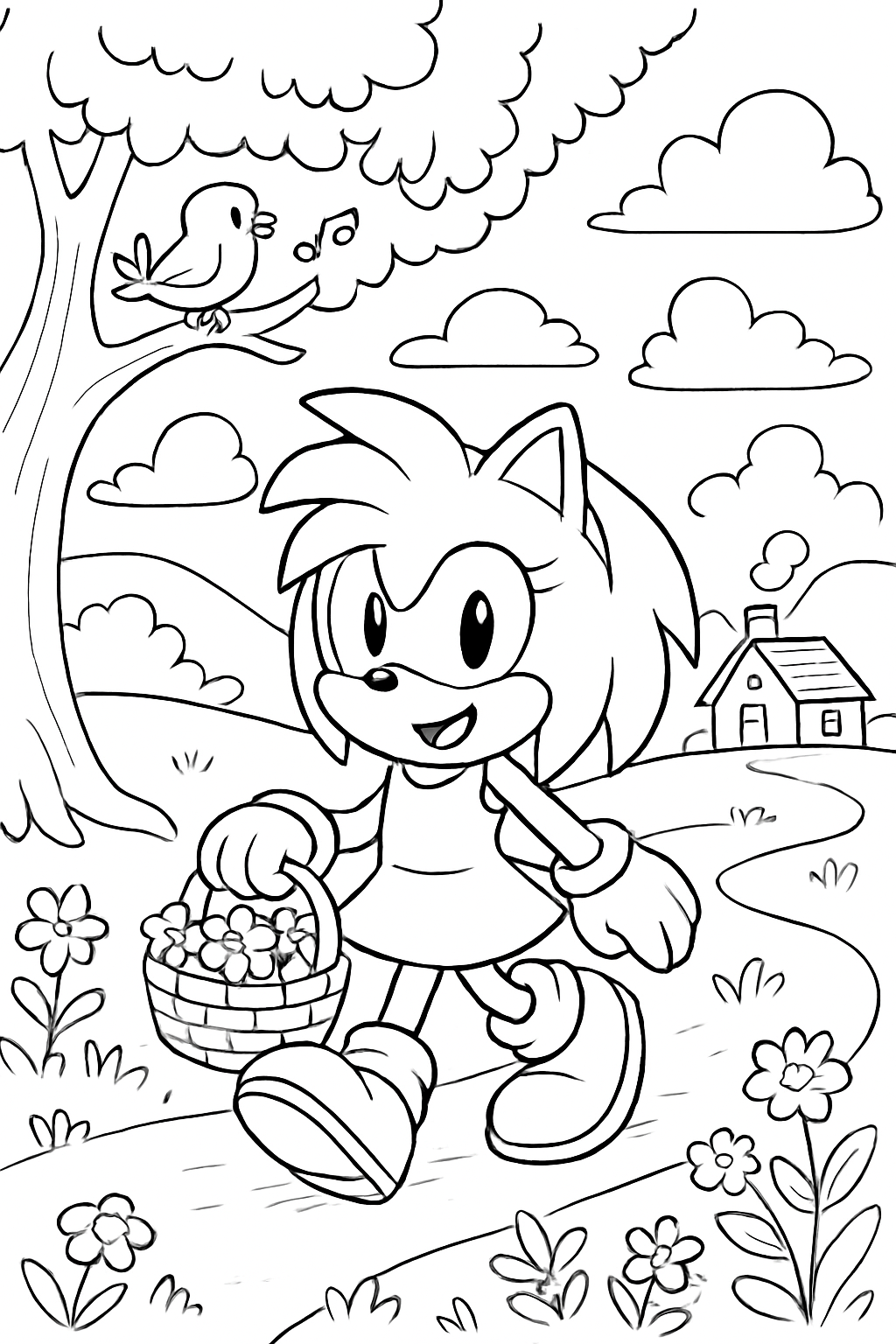 Amy Rose para colorir 11