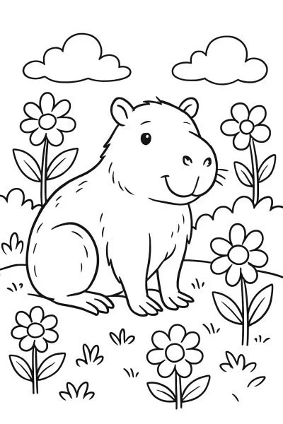 Capivara para colorir 12