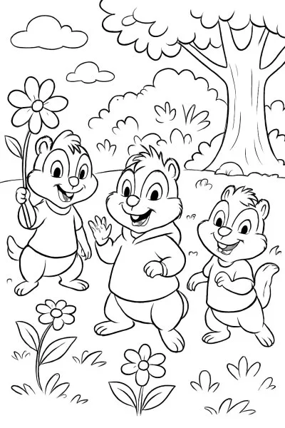 Alvin e os Esquilos para colorir 12