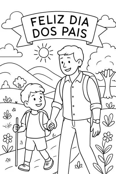 Cartão Dia dos Pais para colorir 06