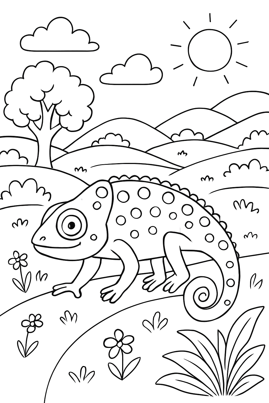 Camaleão para colorir 06