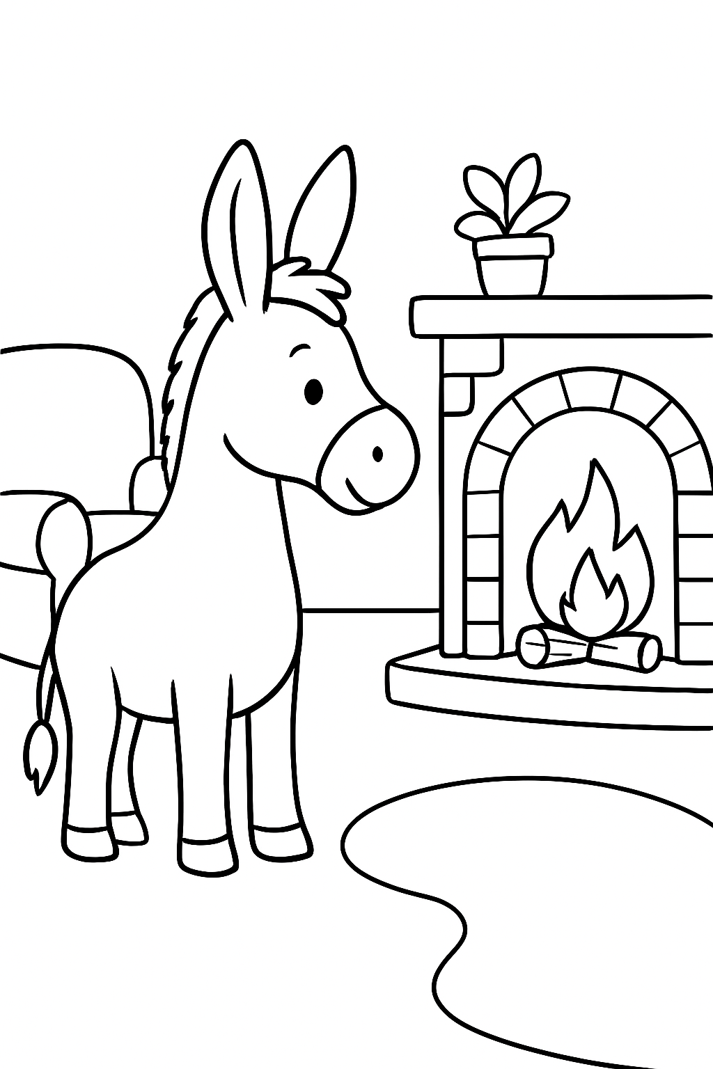 Burro para colorir 04
