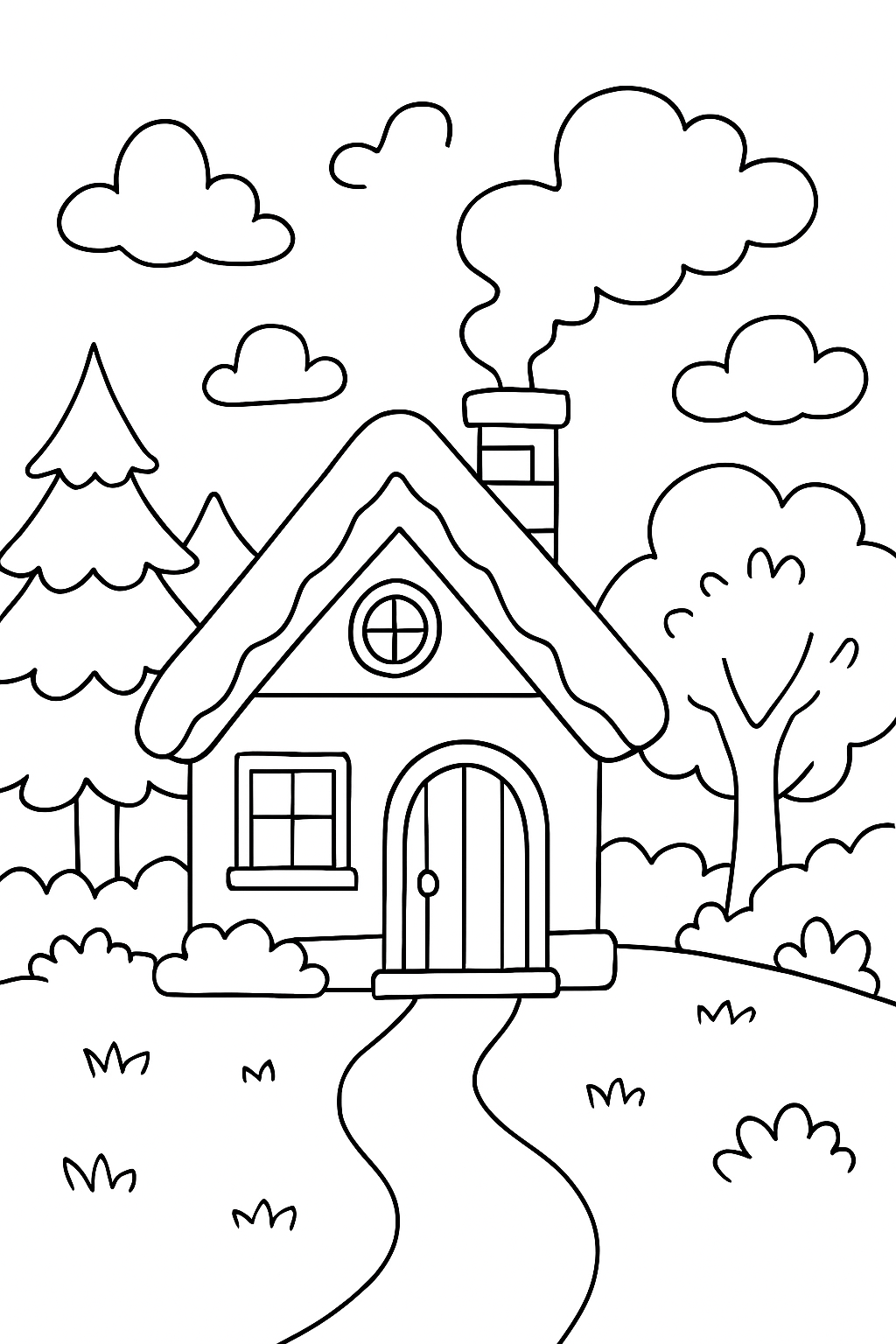 Casa do Papai Noel para colorir 13