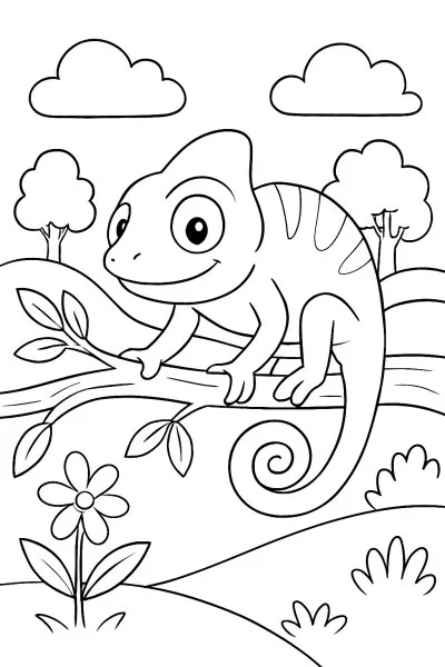 Camaleão para colorir 05
